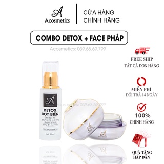 ComBo Kem Face Pháp + Detox Bọt Biển - Dưỡng Trắng da, Ngăn Ngừa Mụn,Giúp da mềm mịn Tái tạo và Se khít lỗ chân lông.