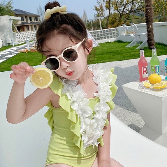Bộ Đồ Bơi Công Chúa Phối Ren Nhanh Khô Thời Trang Mùa Hè Cho Bé Gái
