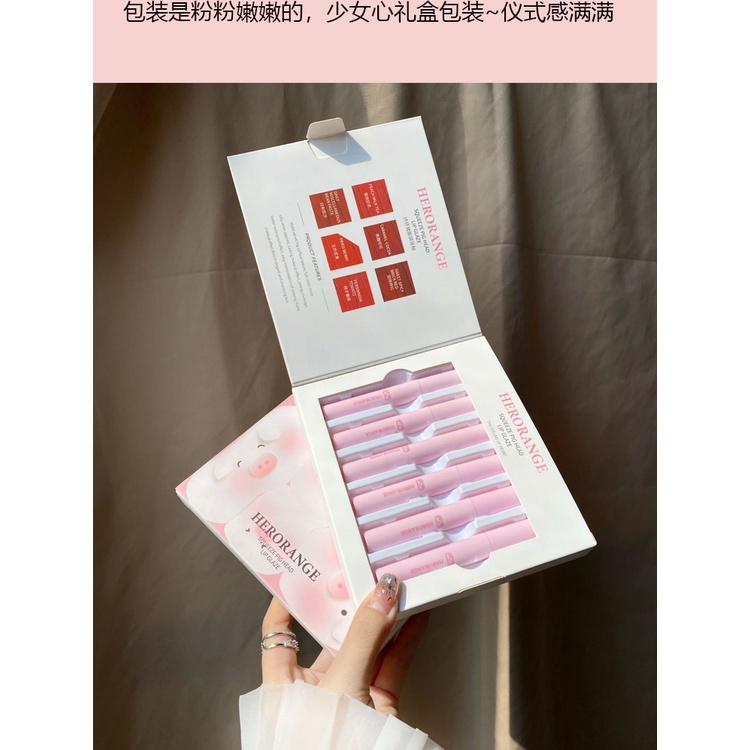 Set 6 Son Kem Lì Mịn Mượt Như Nhung Kháng Nước Và Lâu Trôi Dễ Thương Kèm Hộp Quà