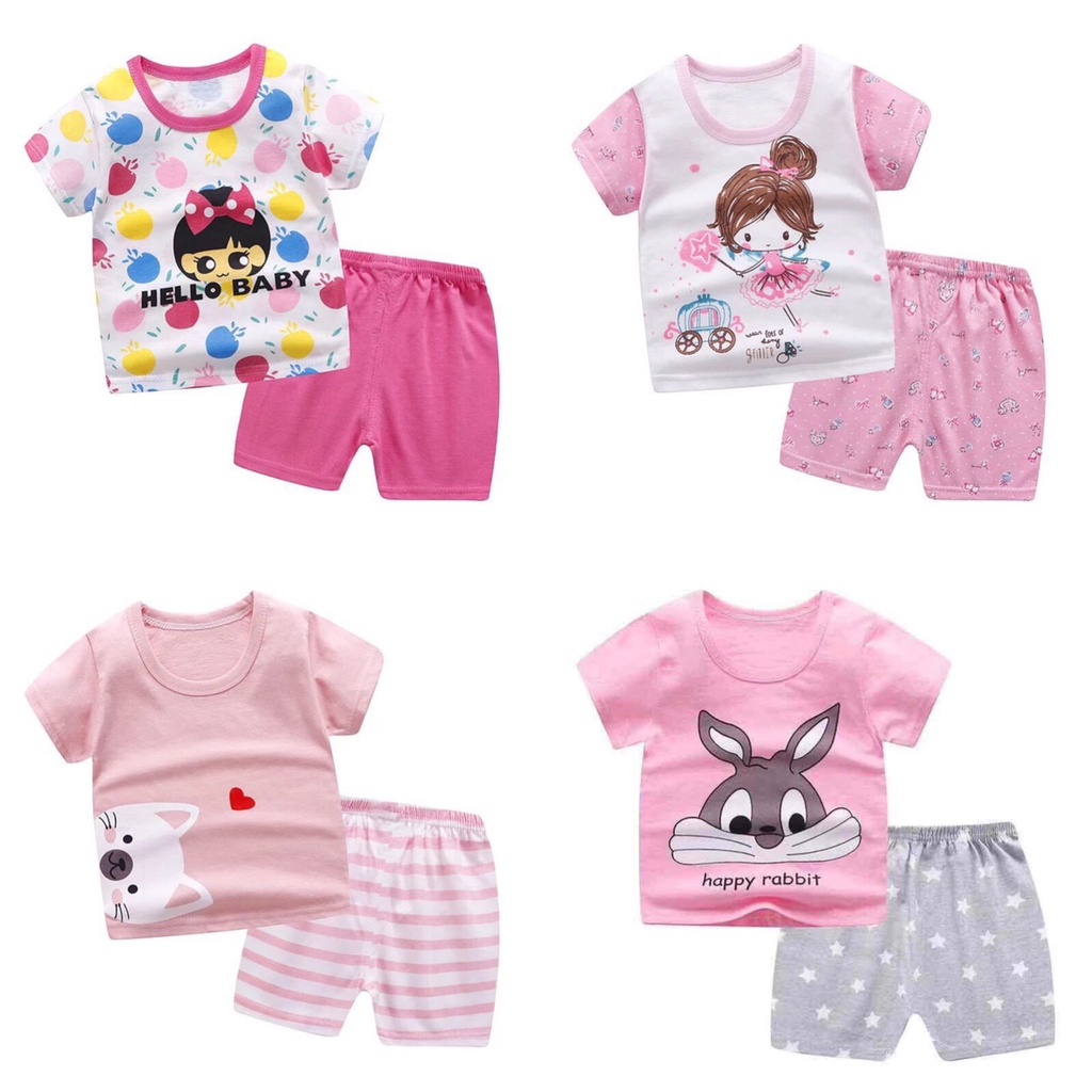 Bộ Quần Áo Cho Bé Gái Từ 1 Đến 5 Tuổi Chất Cotton Co Giãn 2 chiều Thoải Mái Hình In Dễ Thương SAM2021X
