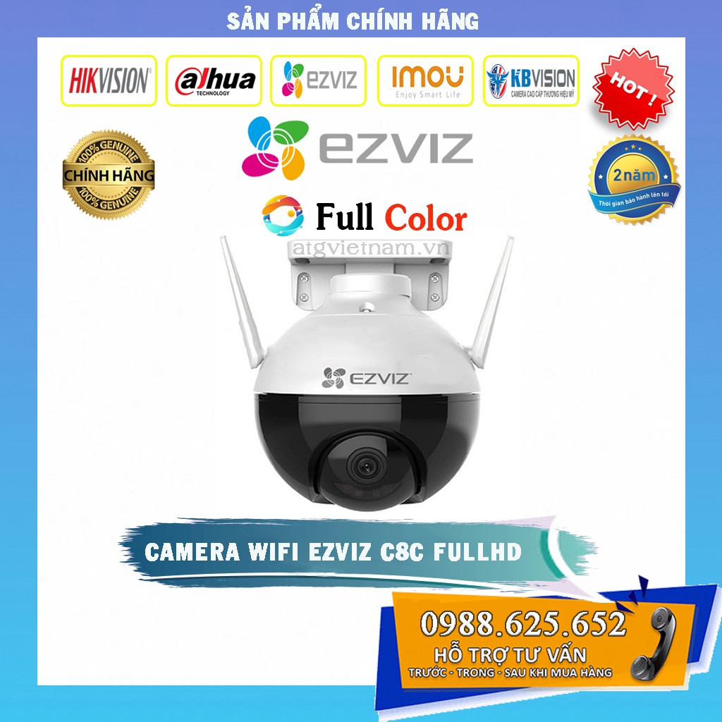 [Siêu phẩm bóng tối] Camera Wifi xoay 360 EZVIZ C8C Full HD 1080P -  Màu Ban Đêm, Công Nghệ AI Thông Minh - Chính hãng