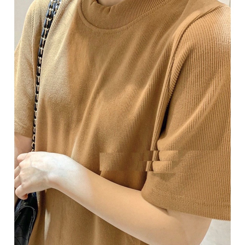 Đầm thun tăm xẻ tà tay ngắn nữ - Váy form rộng dáng suông dài, thiết kế basic bánh bèo tiểu thư ulzzang SIÊU HOT | BigBuy360 - bigbuy360.vn