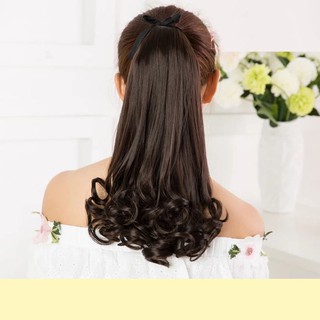 Tóc giả cột xoăn 48cm 💖FREESHIP💖 buộc tóc giả, tóc giả xoăn D15, cột đuôi ngựa tóc giả, tóc giả buộc đuôi