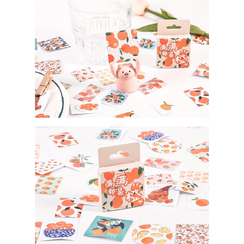 Hộp 46 miếng sticker mẫu quả cam tươi