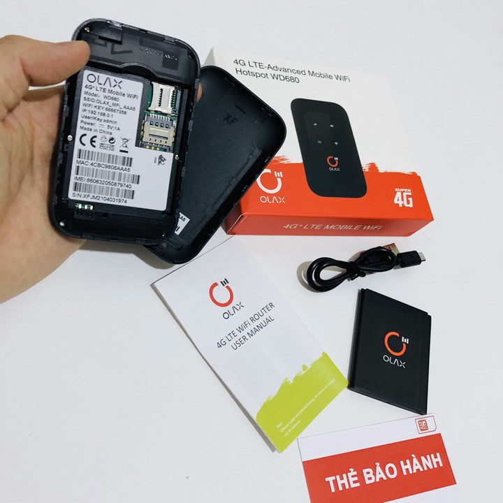 (Hàng Nguyên Hộp) Cục phát wifi 4G Olax Wd680 Đa Mạng - Phủ Sóng Cực Khỏe - Chất Lượng Cao - Xuất Nhật Bản | BigBuy360 - bigbuy360.vn
