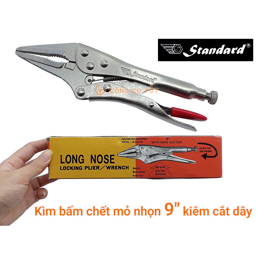 Kìm bấm chết mỏ nhọn 9&quot; kiêm cắt dây Standard