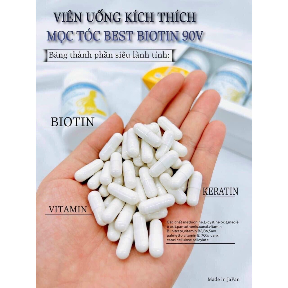 Viên Uống Ngăn Ngừa Rụng Tóc Nhật Bản Best Biotin Supplement EX