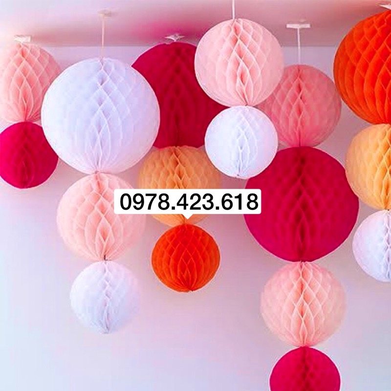 Đèn lồng giấy xếp 30cm trang trí tiệc - Đèn lồng tổ ong | BigBuy360 - bigbuy360.vn