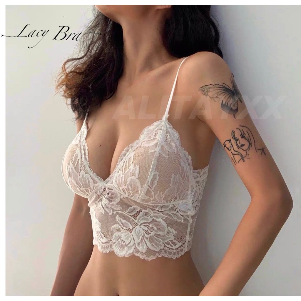 Bộ Đồ Lót Ren Hoa Mềm Dáng Bra Đệm Mỏng Sexy Lacy Bra - B12 | BigBuy360 - bigbuy360.vn