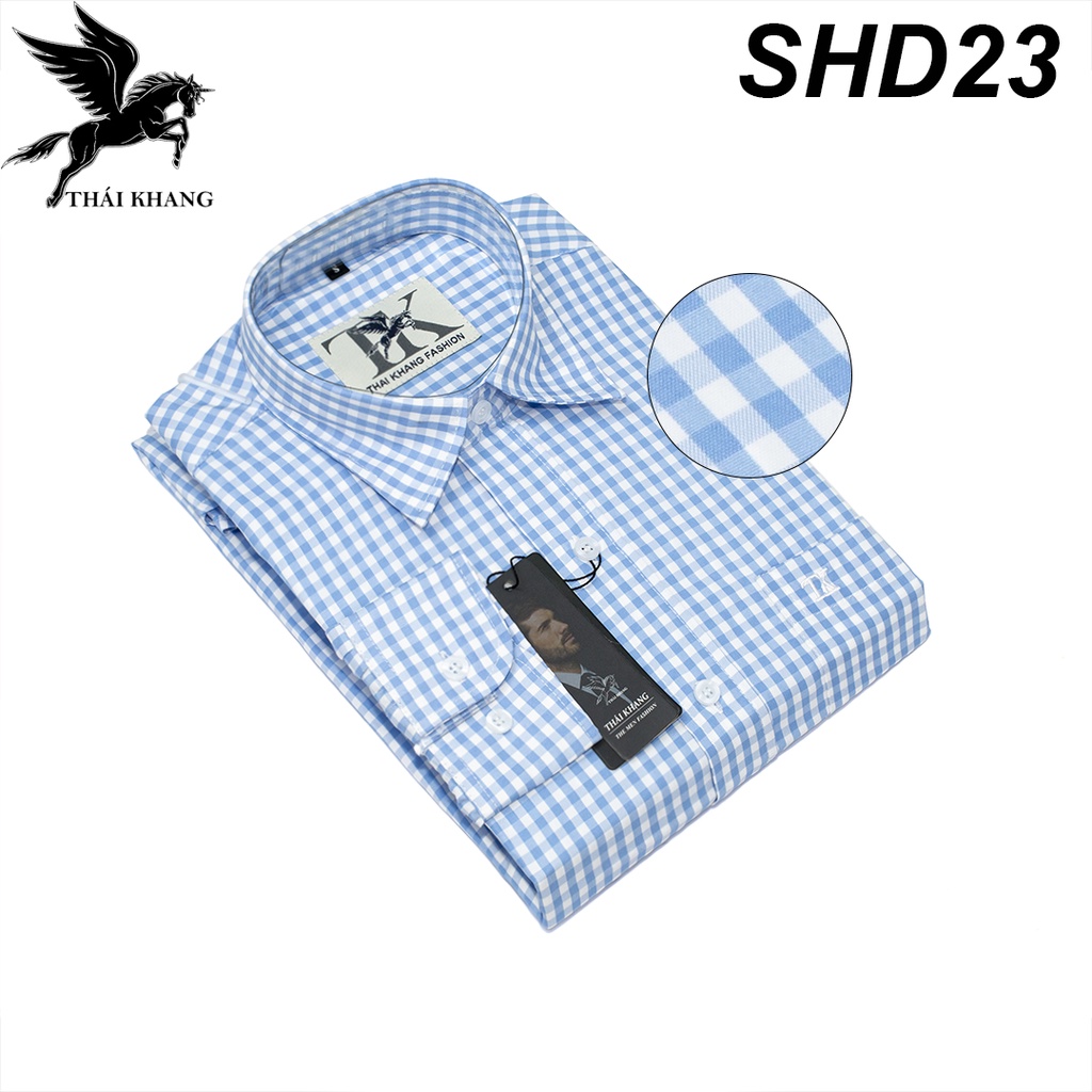 Áo sơ mi nam dài tay công sở sọc loại CAO CẤP vải cotton mềm mát loại áo sơ mi nam trung niên form regular SHD2