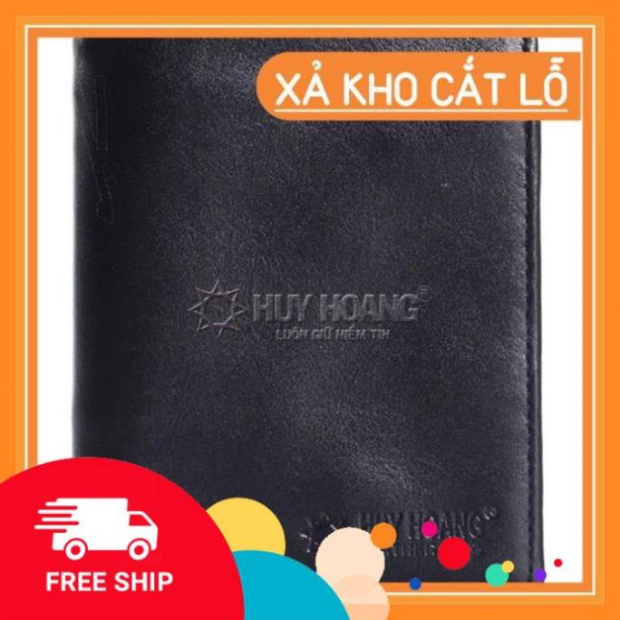 Ví nam da bò kiểu đứng màu đen PH2108