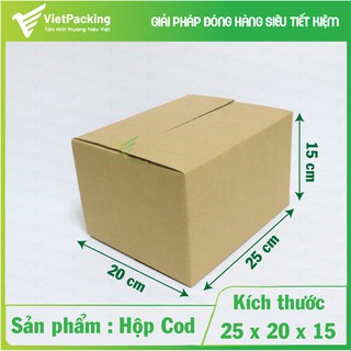 [CỰC HOT] 25 Hộp carton đóng hàng size 25x20x15 siêu đẹp, giấy cứng