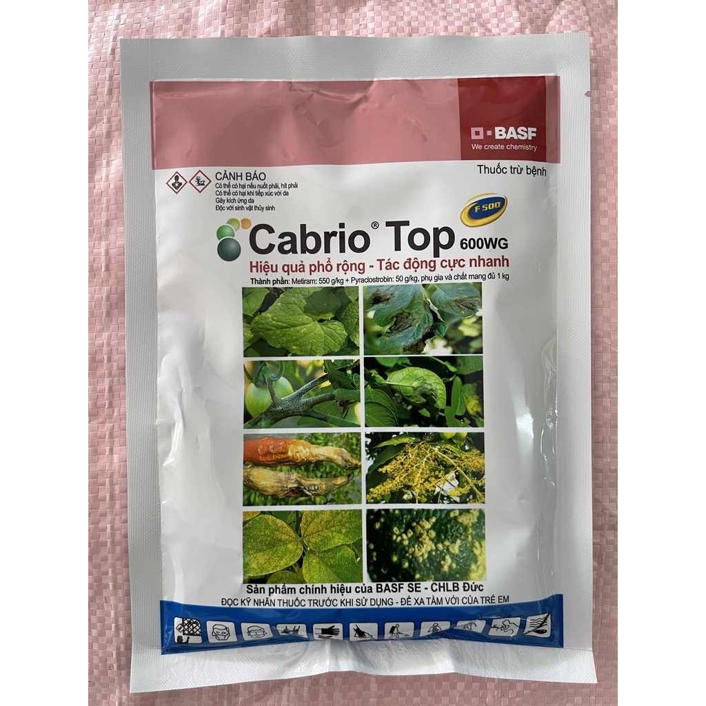 Thuốc trừ bệnh Cabrio Top 600wg PHÒNG NGỪA THÁN THƯ, SƯƠNG MAI,GHẺ SẸO, RỈ SẮT gói 100gr