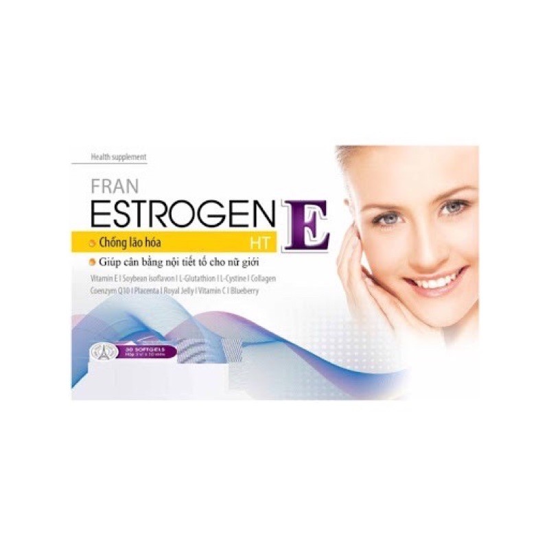 Viên uông Estrogen E hộp 30 viên hỗ trợ nội tiết tố nữ và chống oxy  hoá
