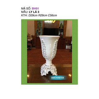 Bình hoa composite dáng ly lá số 3 cao 56cm