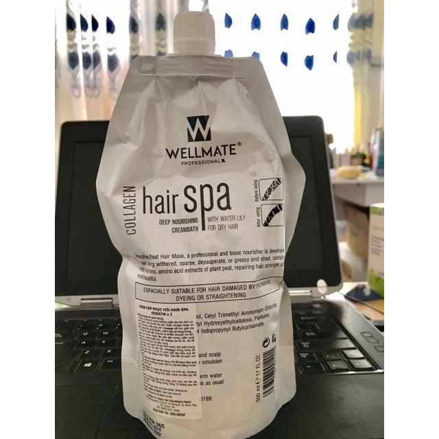 [CHÍNH HÃNG] Kem hấp phục hồi tóc khô xơ hư tổn Wellmate hair Spa 500ml