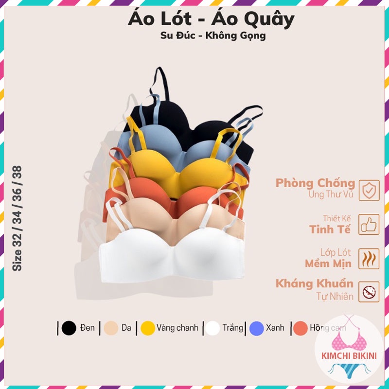 Áo lót nữ đúc su cúp quả ngang không gọng nâng ngực tạo khe KIMCHIBIKI bra đệm dày cho ngực nhỏ sexy AL025