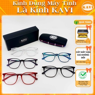 Kính Chống Ánh Sáng Xanh Bảo Vệ Mắt Gọng Nhựa Dẻo Kavi KV048 - Dáng Kính Tròn Đẹp Dành Cho Cả Nam Và Nữ