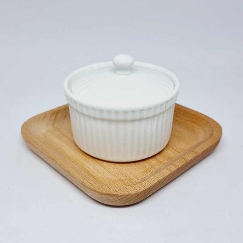 BÁT ĂN DẶM GỐM SỨ RAMENKIN CÓ NẮP ĐỰNG CHÁO, ĐỒ ĂN, DECOR