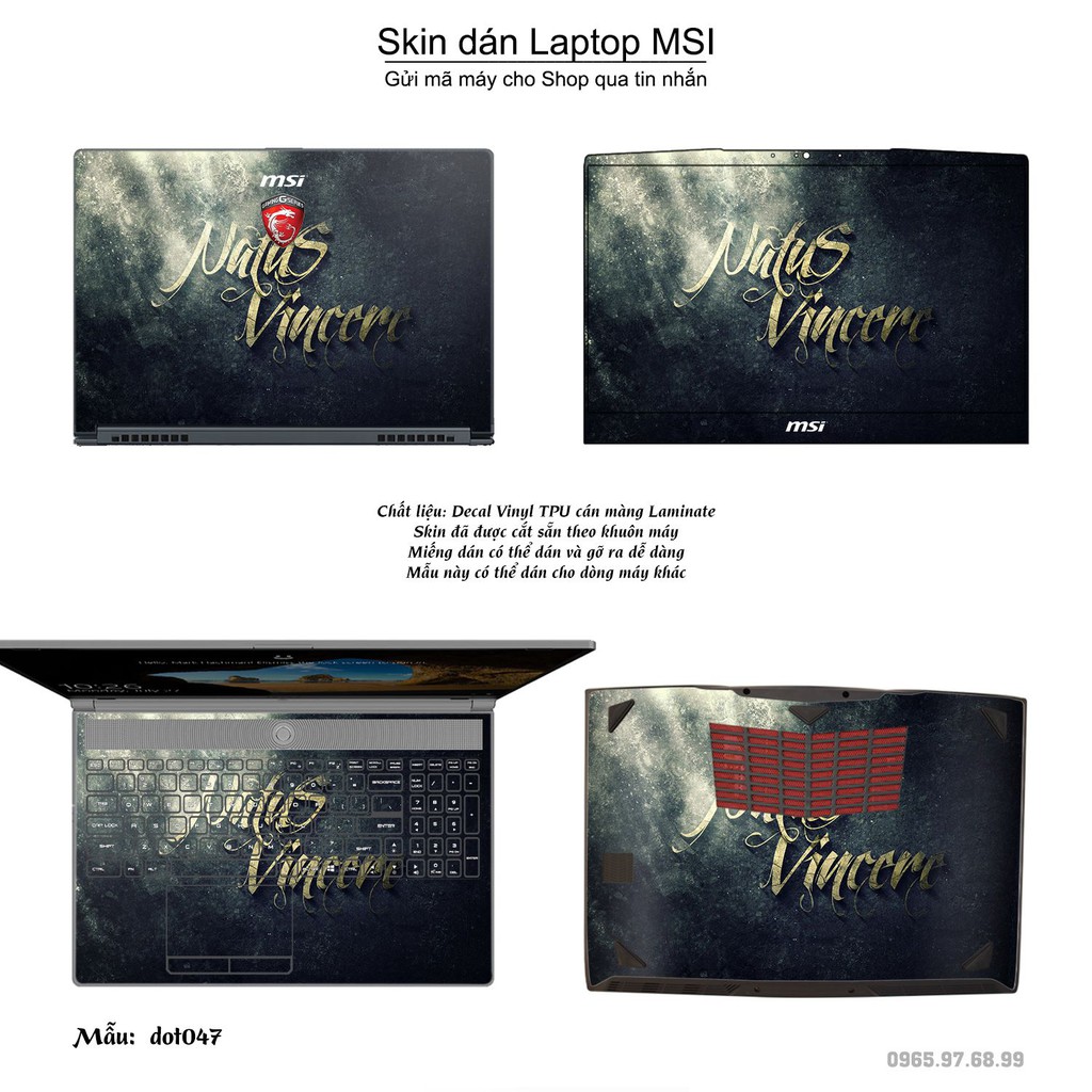 Skin dán Laptop MSI in hình Dota 2 nhiều mẫu 8 (inbox mã máy cho Shop)