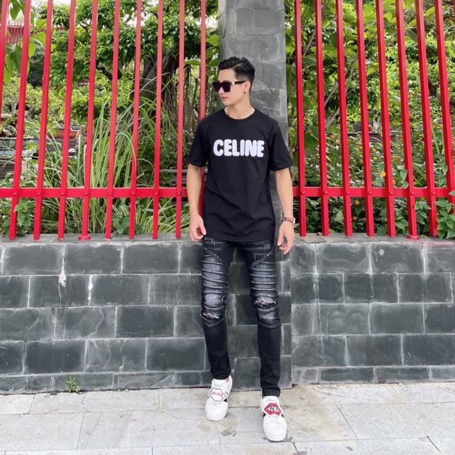 Áo Phông Nam . Áo thun Nam Nữ Thêu Chữ Celi Chất Vải  100% Cotton Co Giãn 4 Chiều DT Fashion Menwear