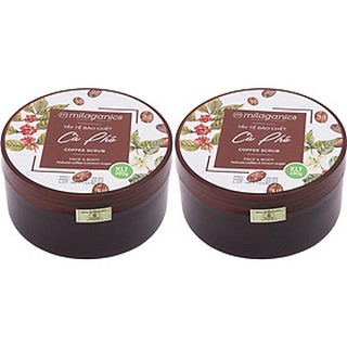 Combo 2 hũ tẩy cà phê cho mặt và toàn thân từ cà phê robusta natural coffee & brown sugar scrub milaganics 280g