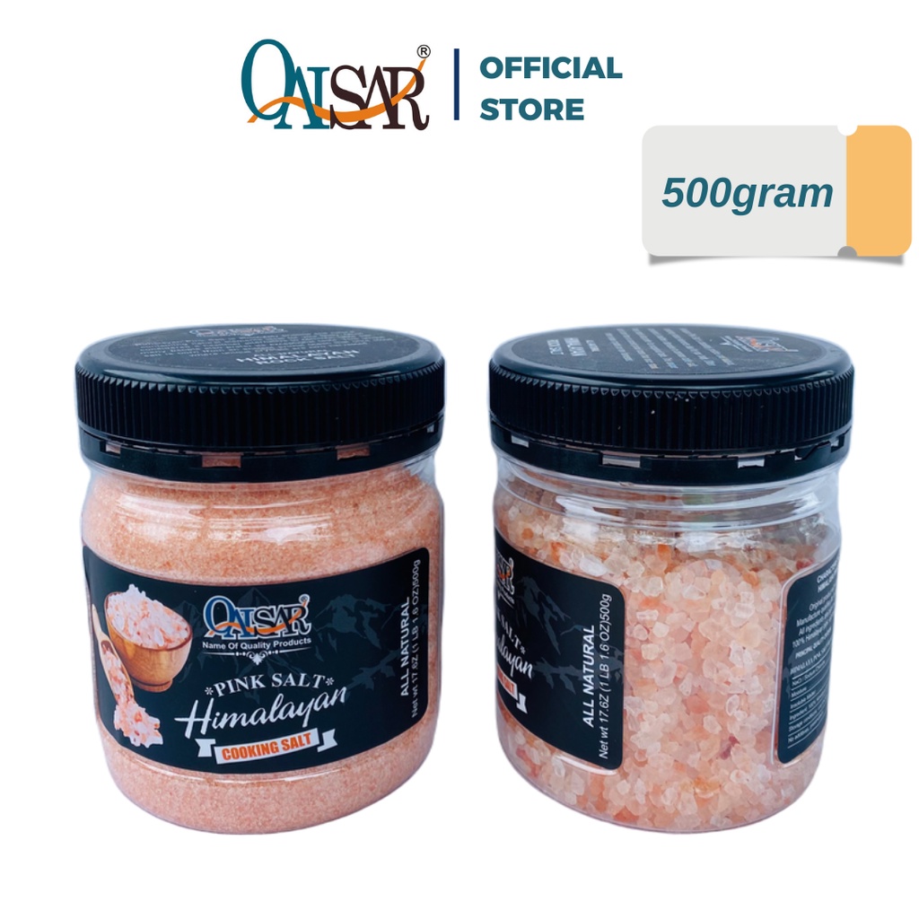 2 hộp muối hồng himalayan QAISAR cao cấp giàu tinh khiết, khoáng chất