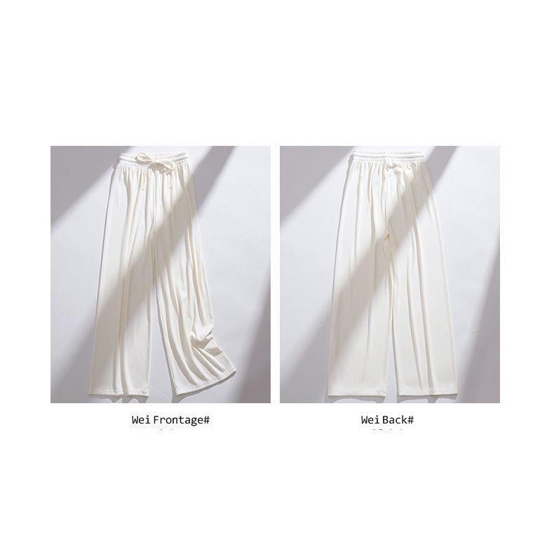 Quần Lụa Lưng Cao Ống Rộng Thiết Kế Mới Thời Trang Mùa Xuân Hè Dành Cho Nữ