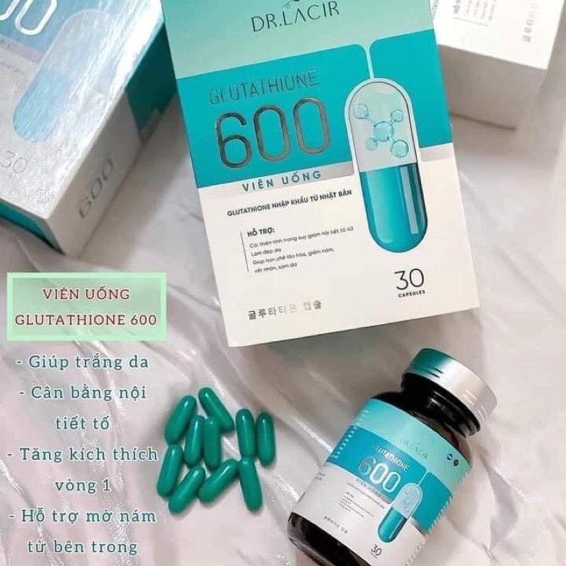 Viên uống trắng da ngừa nám GLUTATHIONE 600 Dr Lacir