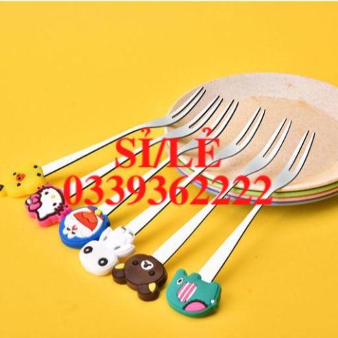 [ HAIANHSHOP ] Dĩa trái cây - Dĩa Cán Silicon Đáng Yêu Cho Bé Duashop &gt;