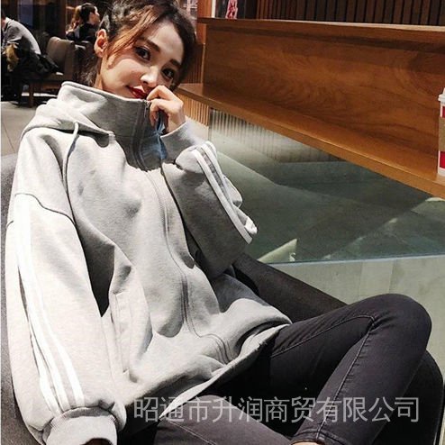 Áo Khoác Bóng Chày Dáng Rộng Cổ Cao Lót Nhung Dày Dặn Phong Cách Hàn Quốc Thời Trang Thu Đông Mới Cho Nữ