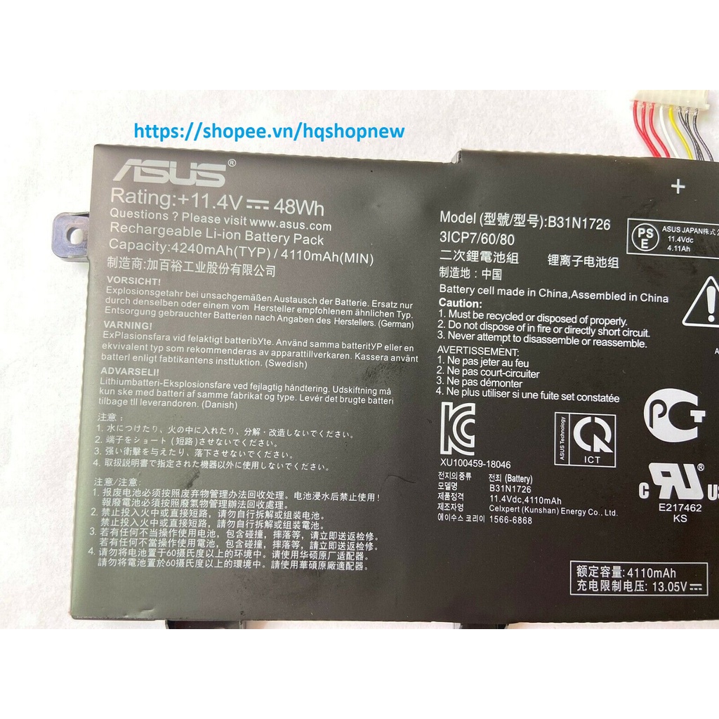 Pin Laptop Asus FX80 FX80G FX80GD FX80GE FX80GM FX86 FX86FE FX86FM - B31N1726