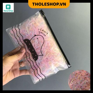 Thun buộc tóc ⛔giá sỉ⛔ combo 1000 dây cột tóc cho bé có túi đựng 9299