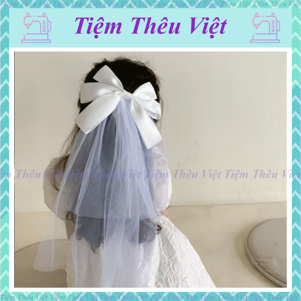 Kẹp Tóc Phối Voan Tiệm Thêu Việt Dành Cho Nữ