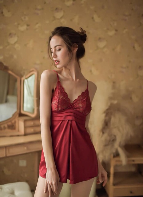 ♥️[Q11.HCM] ♥️[LL687] Váy ngủ sexy Vải Satin - Đầm ngủ hai dây quyến rũ  Cô chủ nhỏ chuyên sỉ
