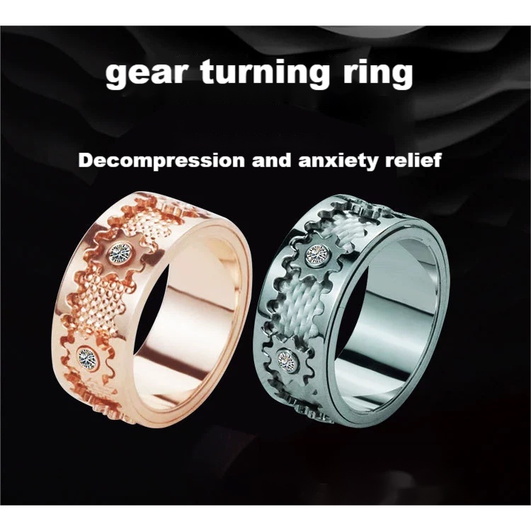 ❤ ★ Nhẫn Hình Bánh Răng Có Thể Xoay Được Thời Trang Cho Nam