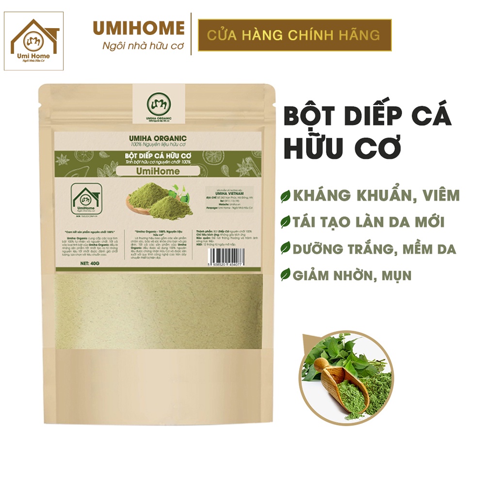 Bột Diếp Cá hữu cơ UMIHOME nguyên chất | Fish lettuce powder 100% Organic 40G