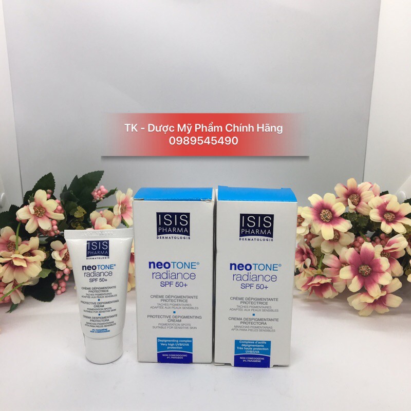 (CHÍNH HÃNG) Neotone Radiance Isis Pharma Hỗ Trợ Giảm Nám Da, Chống Nắng SPF 50+ - 30ml