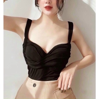 Áo croptop 2 dây xoắn ngực thời trang
