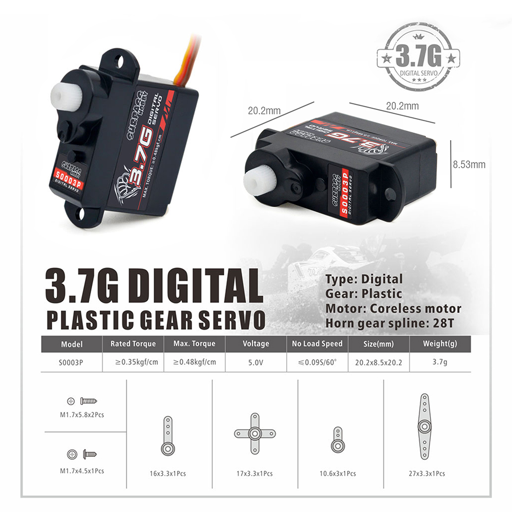 Động Cơ Servo 2g 3.7g 4.3g 6g 8g Micro Mini Cho Máy Bay Điều Khiển Từ Xa 1/24 RC