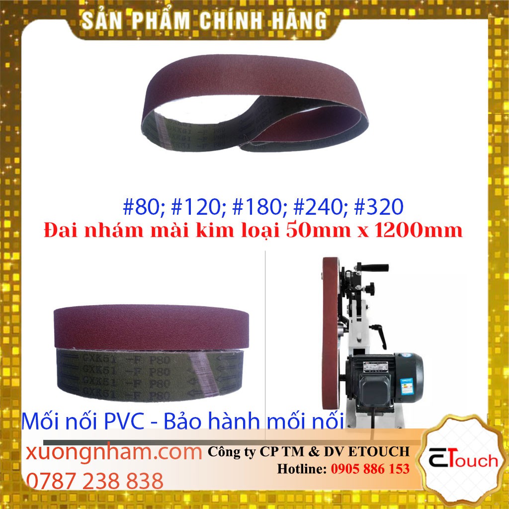 Nhám vòng 50mm x 1200mm, đai nhám vòng mài kim loại, cao su, gỗ