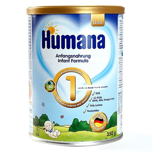 [Bảo An] Sữa công thức Humana Gold số 1- 350g, Nhập khẩu Đức ( Cam Kết 100% Hàng Chính Hãng)