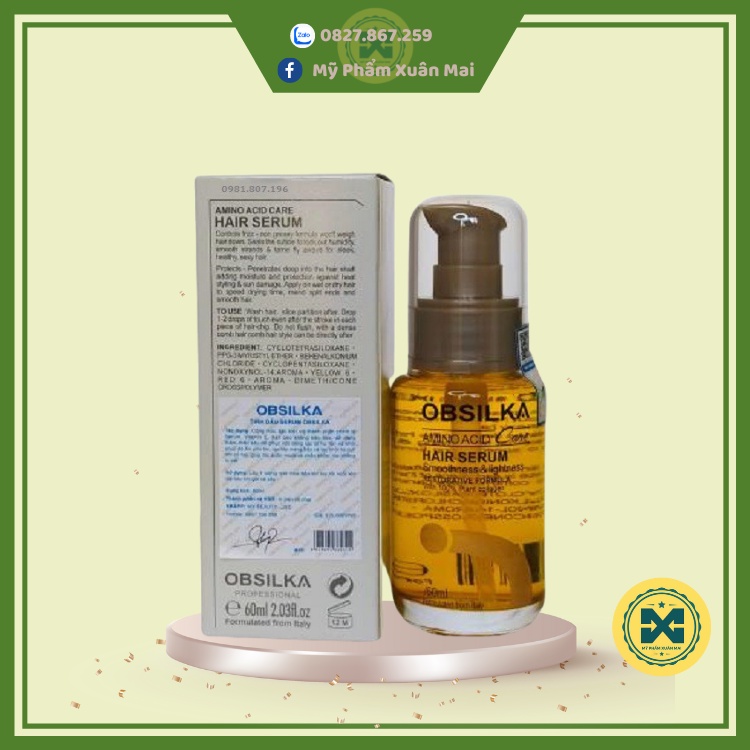 Tinh Dầu Dưỡng Tóc Chuyên Sâu Obsilka 60ml