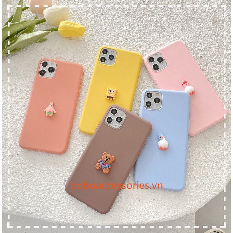 Samsung J7 J2 J5 Prime A50 A50S A30S A7 2018 A51 A01 A11 M11 A21S A31 Phone Casing 3D Lovely Bear SpongeBob SquarePants Duck Soft TPU Cover Case