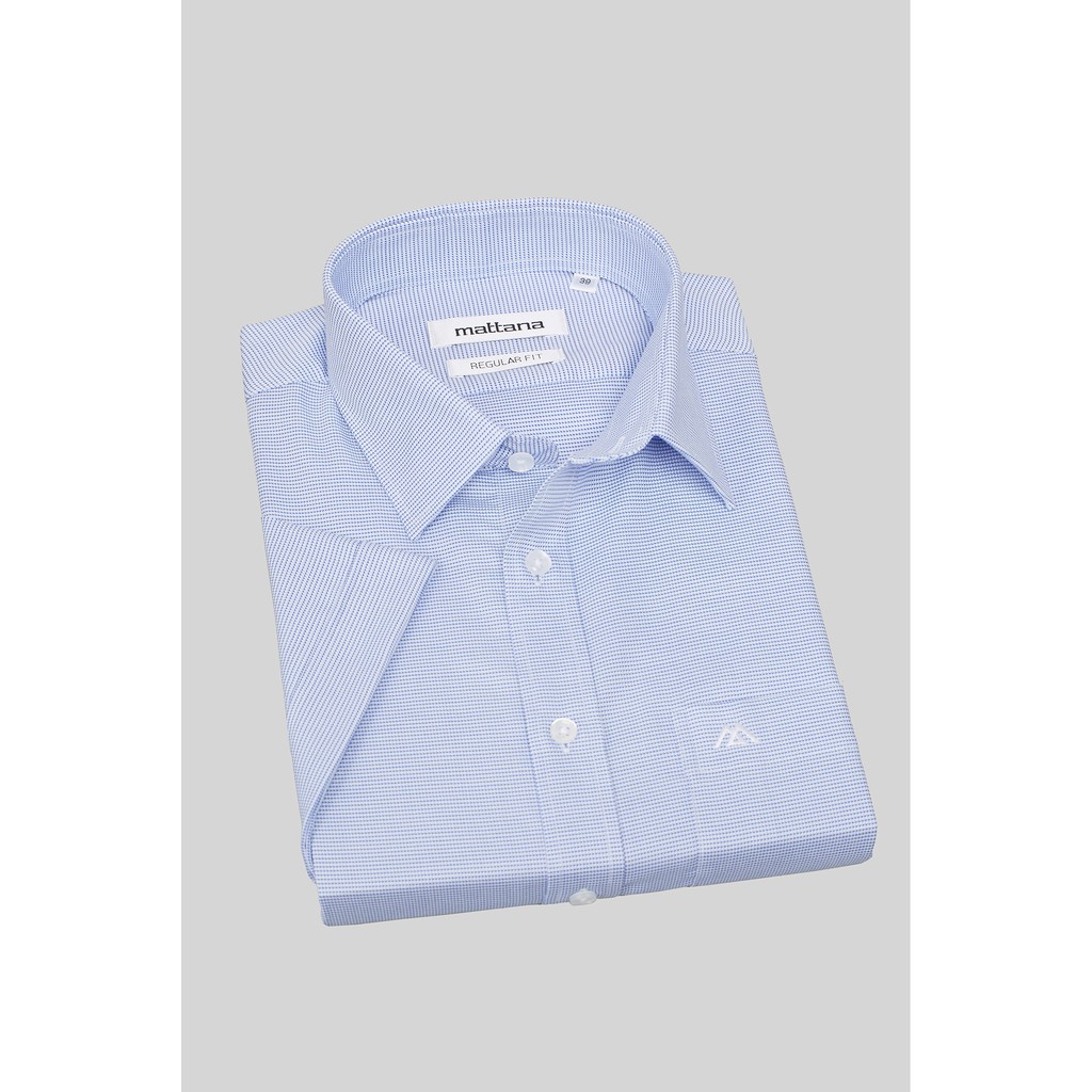 Áo sơ mi mattana xanh chấm bi Regular Fit MAM22190018101861