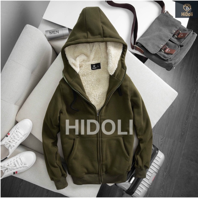 [ Thanh Lý ] Áo khoác nỉ lót lông cừu nam nữ, có mũ, dày dặn ấm áp, mẫu hoodie khóa kéo thời trang siêu ấm 2022