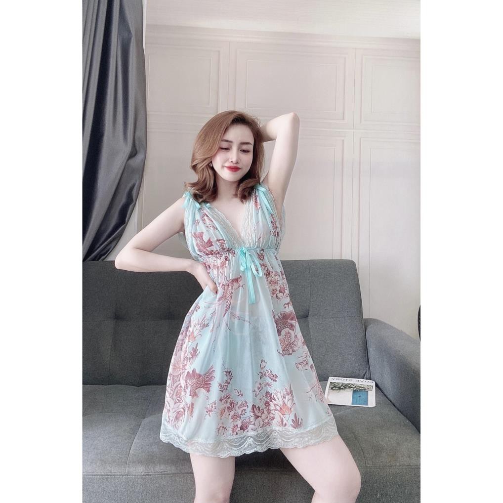 Váy Ngủ Xuyên Thấu Nữ, Set Đồ Ngủ Sexy 3 Món ( Váy Ngủ, Áo Choàng Kèm Quần ) , Đầm Ngủ Mặc Nhà Bigsize Chất Voan Tơ. | BigBuy360 - bigbuy360.vn