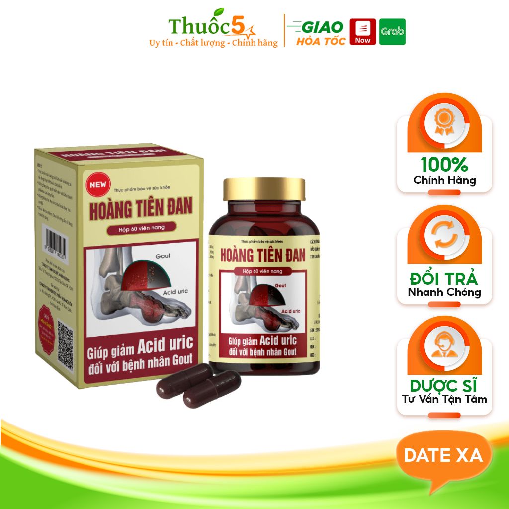 Hoàng Tiên Đan Hỗ Trợ Bổ Thận, Tăng Cường Đào Thải Acid Uric Hộp 60 Viên
