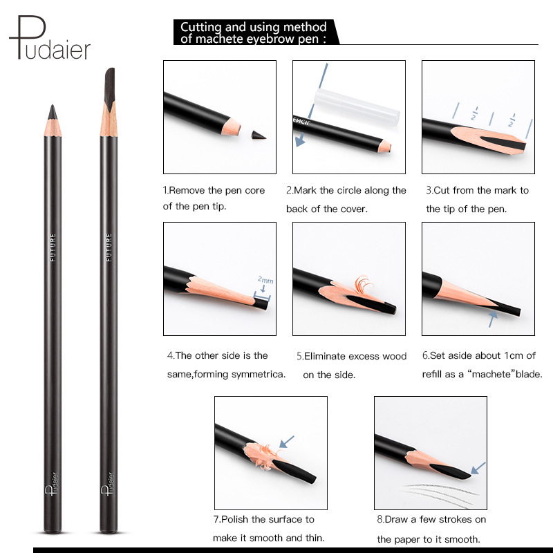 Chì kẻ mày siêu mịn Pudaier, Chì kẻ mày nâu đen lâu trôi không thấm nước bằng gỗ, Chì kẻ mày lõi cứng ba chiều tự nhiên | BigBuy360 - bigbuy360.vn