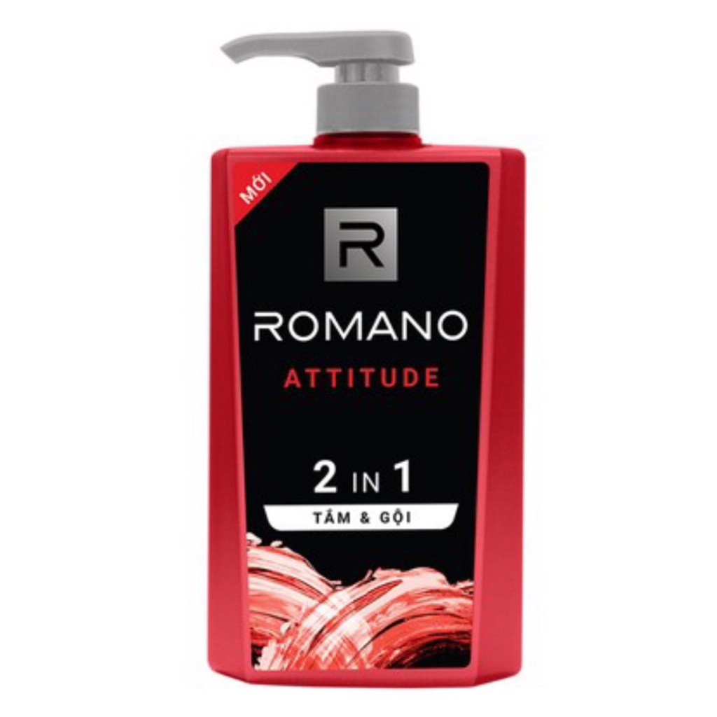 Combo 2 Chai tắm gội 2in1 Romano Atitude